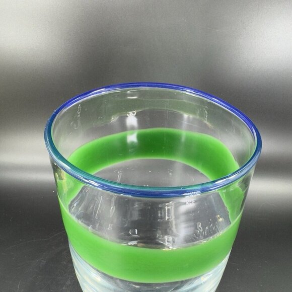 Kosta Boda Unica Hand Blown Glass Vase Green UV Manganese 365nm Glow Glass VTG - Picture 14 of 16